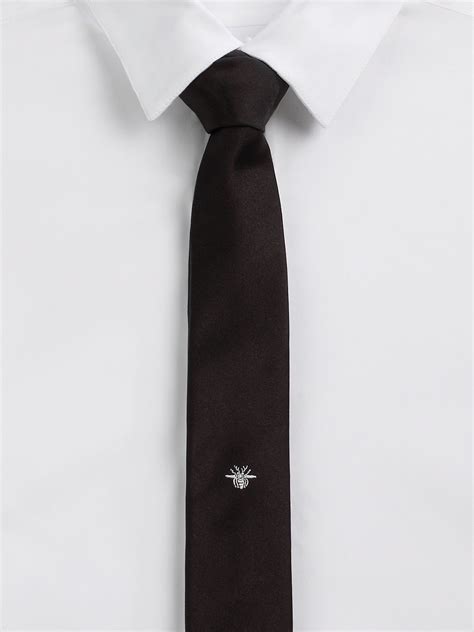 dior homme bee tie|ya25 Genuine Dior Homme Bee Allover Pattern Tie Black .